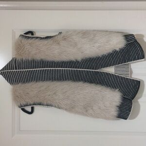 Banana Republic Striped Knit Vest in Black and Cream